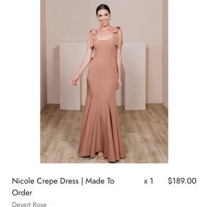Revelry Bridesmaids Dress Nicole Crepe Desert Rose
